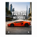 YOU VS YOU NO EXCUSES Glasaufsteller