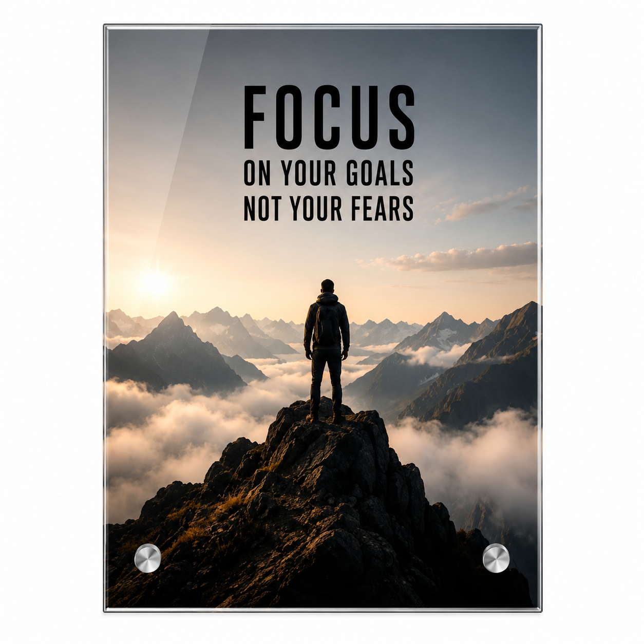 FOCUS ON YOUR GOALS Glasaufsteller