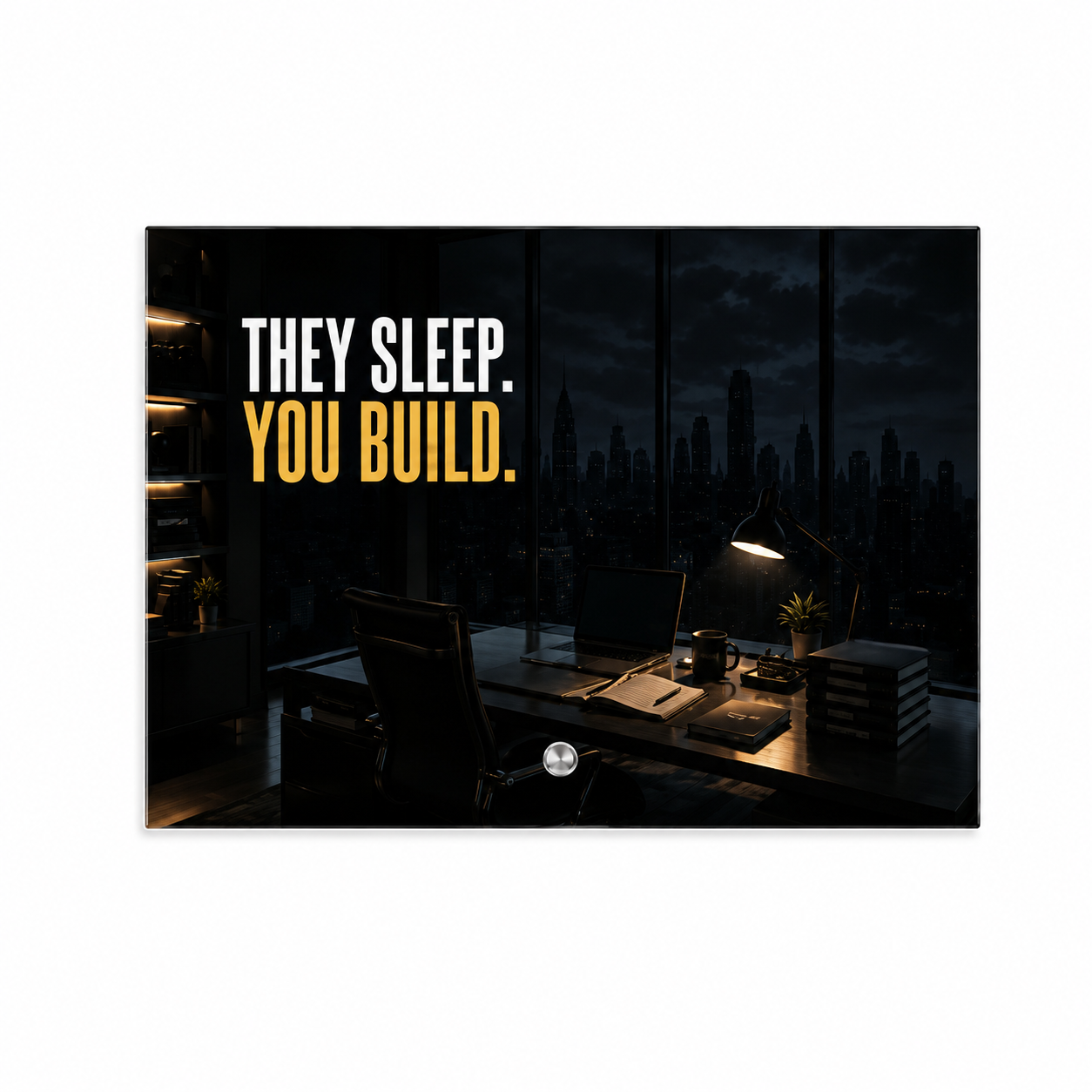 THEY SLEEP YOU BUILD Glasaufsteller
