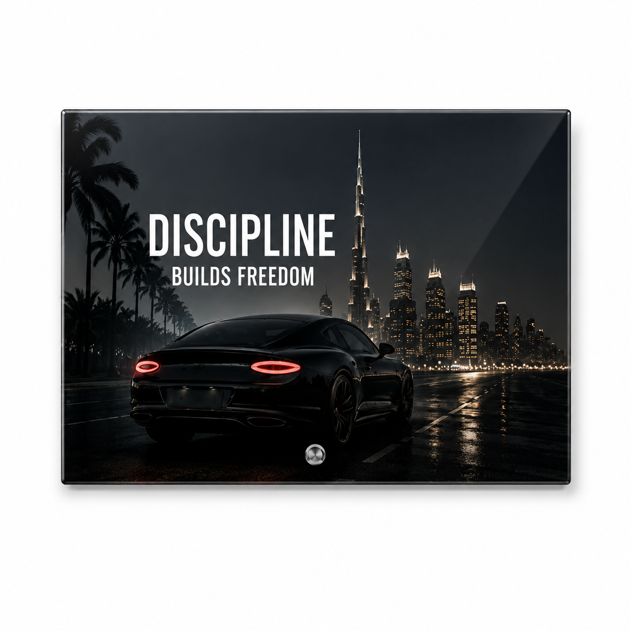 DISCIPLINE BUILDS FREEDOM Glasaufsteller